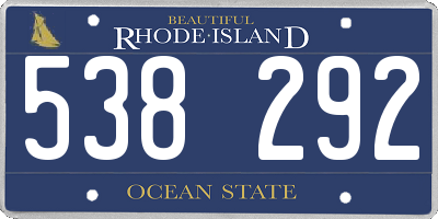 RI license plate 538292