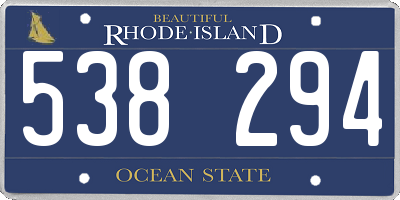RI license plate 538294