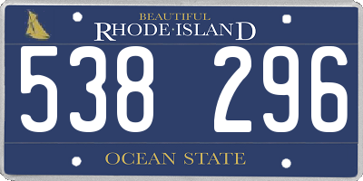 RI license plate 538296