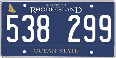 RI license plate 538299