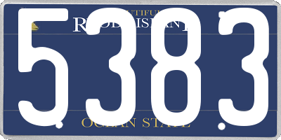 RI license plate 5383