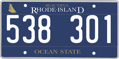 RI license plate 538301