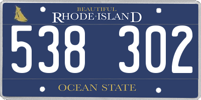 RI license plate 538302