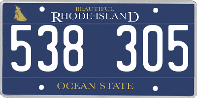 RI license plate 538305