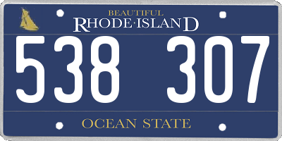 RI license plate 538307
