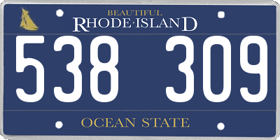 RI license plate 538309