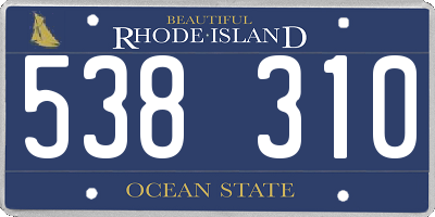 RI license plate 538310