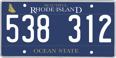RI license plate 538312