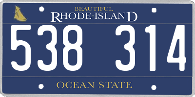 RI license plate 538314