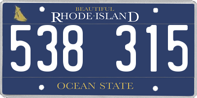 RI license plate 538315