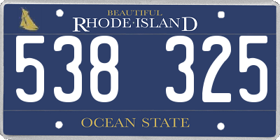 RI license plate 538325