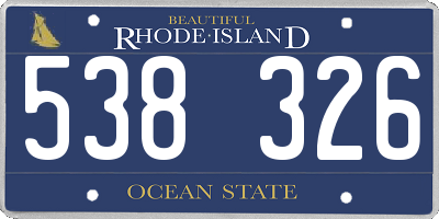 RI license plate 538326