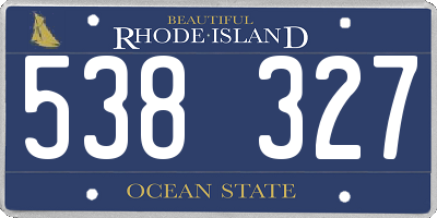 RI license plate 538327