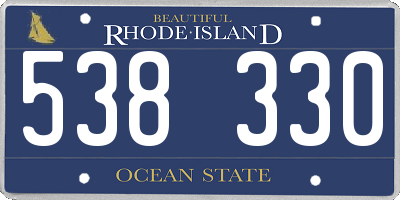 RI license plate 538330