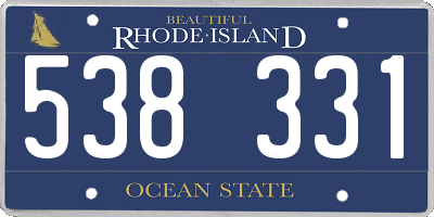 RI license plate 538331
