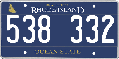 RI license plate 538332