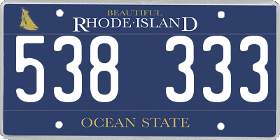 RI license plate 538333