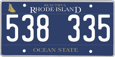 RI license plate 538335