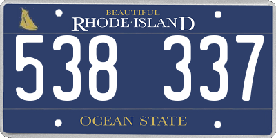 RI license plate 538337