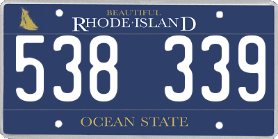 RI license plate 538339