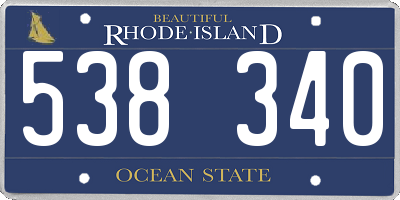 RI license plate 538340