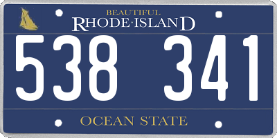 RI license plate 538341
