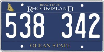 RI license plate 538342