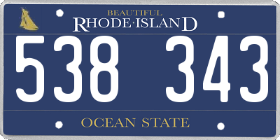 RI license plate 538343