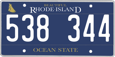 RI license plate 538344