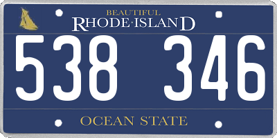 RI license plate 538346