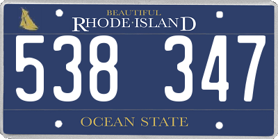 RI license plate 538347