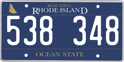 RI license plate 538348