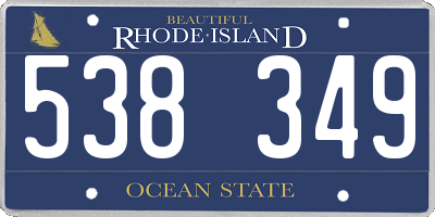 RI license plate 538349