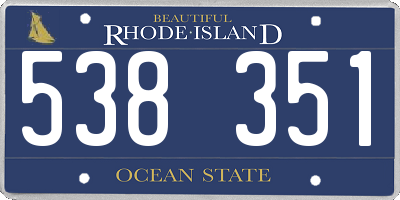 RI license plate 538351