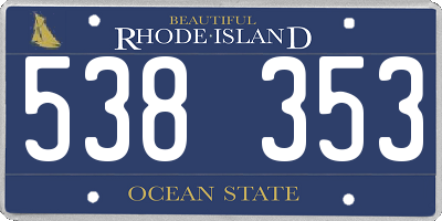 RI license plate 538353