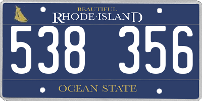 RI license plate 538356