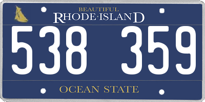 RI license plate 538359