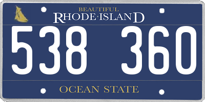 RI license plate 538360