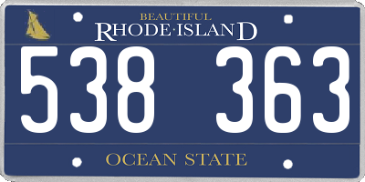 RI license plate 538363