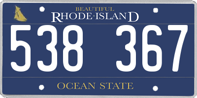 RI license plate 538367