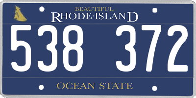 RI license plate 538372