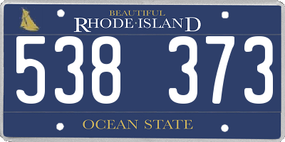 RI license plate 538373