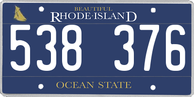 RI license plate 538376