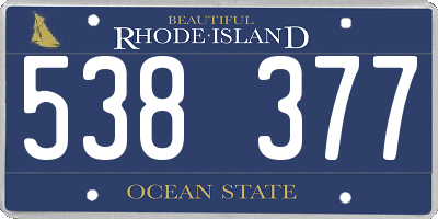 RI license plate 538377
