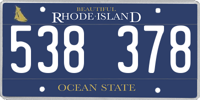 RI license plate 538378