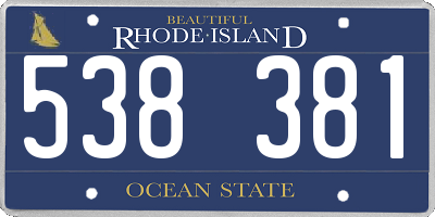 RI license plate 538381