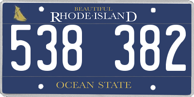 RI license plate 538382