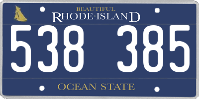RI license plate 538385