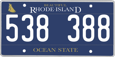 RI license plate 538388