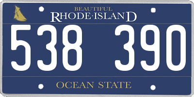 RI license plate 538390
